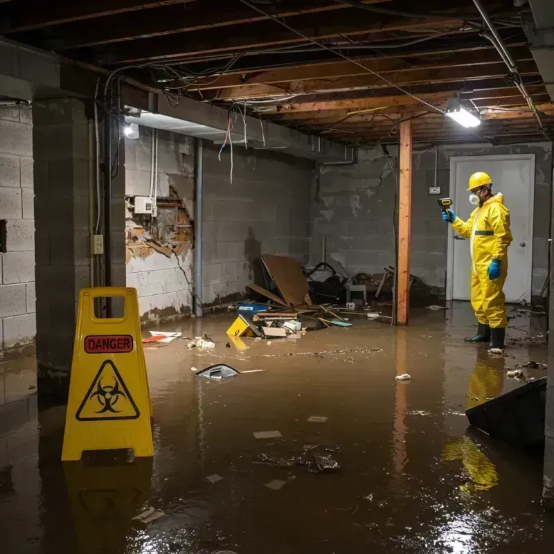 Flooded Basement Electrical Hazard in Clive, IA Property