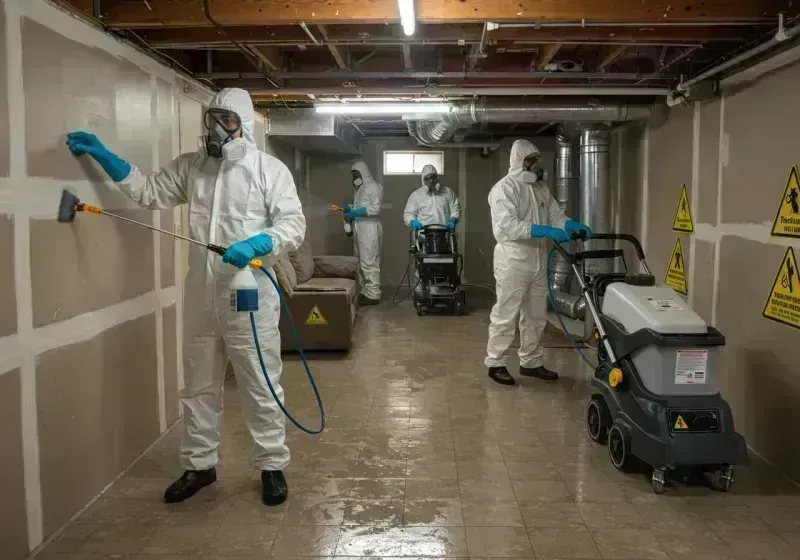 Basement Moisture Removal and Structural Drying process in Clive, IA